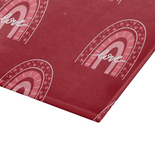 Valentiner Hintergrund mit Herz-Liebe Schneidebrett (Ecke)