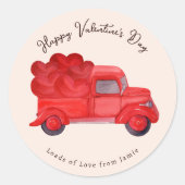 Valentiner Lastwagen für die Lieferung von Rotem H Runder Aufkleber (Vorderseite)