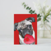 Valentiner Mops Postkarte (Stehend Vorderseite)
