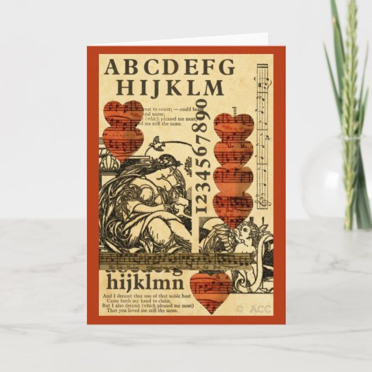 Valentiner Musikherzen Feiertagskarte (Vorderseite)