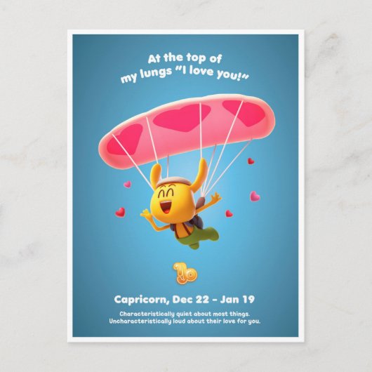 Valentiner Postkarte für Capricorn (Vorderseite)