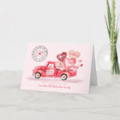 Valentiner Spezialversand Red Watercolor Truck Feiertagskarte (Vorderseite)