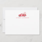 Valentiner Spezialversand Red Watercolor Truck Mitteilungskarte (Vorderseite)