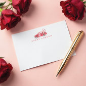 Valentiner Spezialversand Red Watercolor Truck Mitteilungskarte