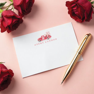 Valentiner Spezialversand Red Watercolor Truck Mitteilungskarte