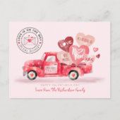 Valentiner Spezialversand Red Watercolor Truck Postkarte (Vorderseite)