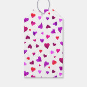 Valentiner Tagesherzen - lila und viva magenta Geschenkanhänger (Vorderseite)