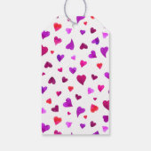 Valentiner Tagesherzen - lila und viva magenta Geschenkanhänger (Rückseite)