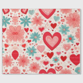 Valentiner Tagesherzen Wrapping Paper Geschenkpapier (Flach)