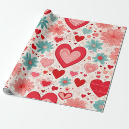 Valentiner Tagesherzen Wrapping Paper Geschenkpapier