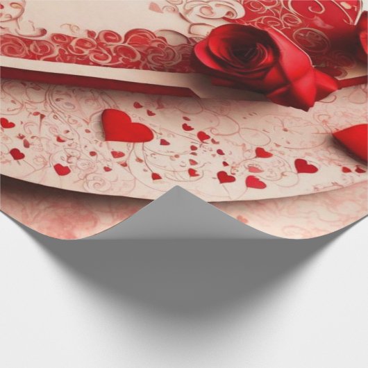 Valentiner Tagesherzen Wrapping Paper Geschenkpapier (Ecke)