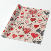 Valentiner Tagesherzen Wrapping Paper Geschenkpapier (Ungerollt)