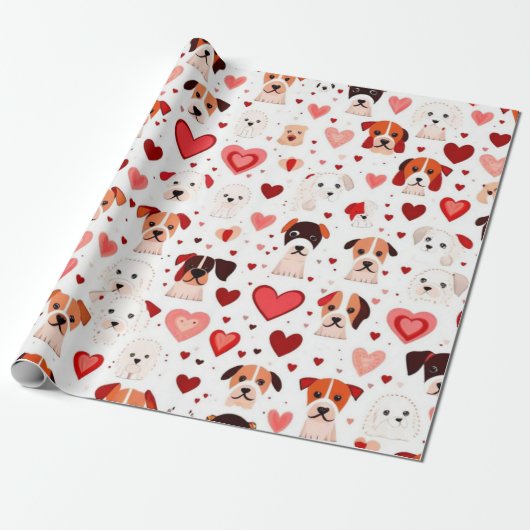 Valentiner Tagesherzen Wrapping Paper Geschenkpapier (Ungerollt)