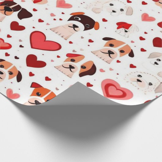 Valentiner Tagesherzen Wrapping Paper Geschenkpapier (Ecke)