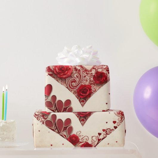 Valentiner Tagesherzen Wrapping Paper Geschenkpapier (Partygeschenke)