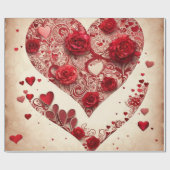 Valentiner Tagesherzen Wrapping Paper Geschenkpapier (Flach)
