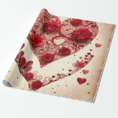 Valentiner Tagesherzen Wrapping Paper Geschenkpapier (Ungerollt)