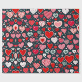 Valentiner Tagesherzen Wrapping Paper Geschenkpapier (Flach)
