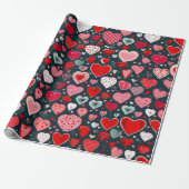 Valentiner Tagesherzen Wrapping Paper Geschenkpapier (Ungerollt)