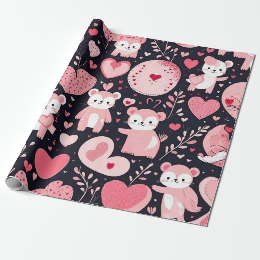Valentiner Tagesherzen Wrapping Paper Geschenkpapier (Ungerollt)