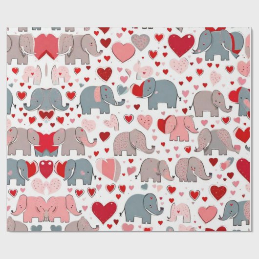 Valentiner Tagesherzen Wrapping Paper Geschenkpapier (Flach)