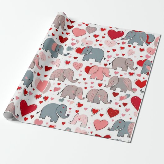 Valentiner Tagesherzen Wrapping Paper Geschenkpapier (Ungerollt)