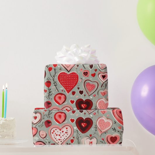 Valentiner Tagesherzen Wrapping Paper Geschenkpapier (Partygeschenke)