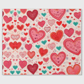 Valentiner Tagesherzen Wrapping Paper Geschenkpapier (Flach)