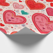 Valentiner Tagesherzen Wrapping Paper Geschenkpapier (Ecke)