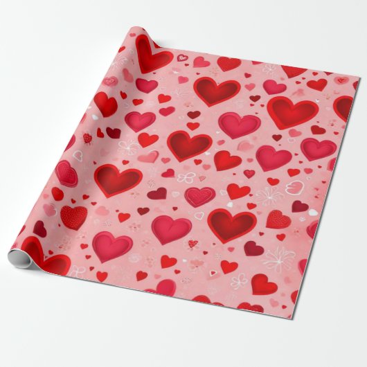 Valentiner Tagesherzen Wrapping Paper Geschenkpapier (Ungerollt)