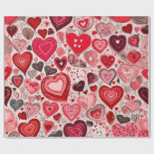 Valentiner Tagesherzen Wrapping Paper Geschenkpapier (Flach)