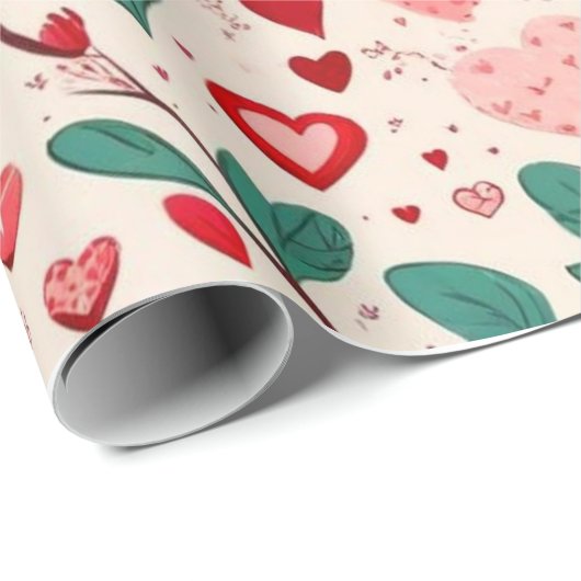 Valentiner Tagesherzen Wrapping Paper Geschenkpapier (Rolleneckpunkt)