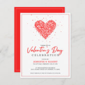 Valentiner Typografie und Herzensfeiern laden ein Dankeskarte (Vorne/Hinten)