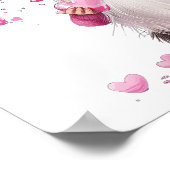 Valentinergenom mit rosa Herzen Poster (Ecke)