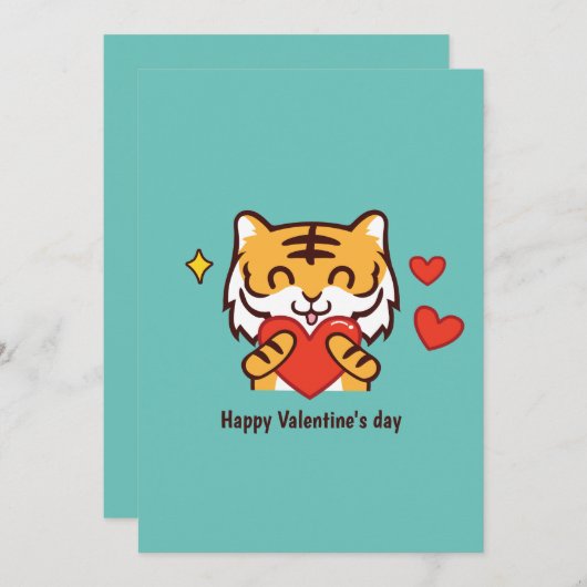 Valentinerherz Feiertagskarte (Vorne/Hinten)