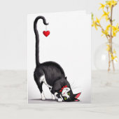 Valentinerkatze mit schwindendem Herzen Karte (Gelbe Blume)