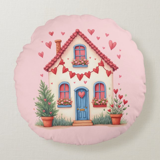 Valentinerkissen Rundes Kissen (Vorderseite)