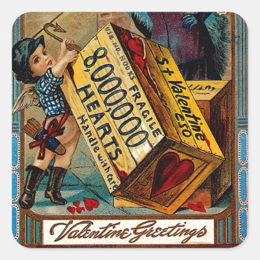 Valentinerkrankung Quadratischer Aufkleber (Vorderseite)