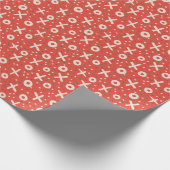 Valentines 0X0X Kisses Red Pattern Geschenkpapier (Ecke)