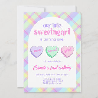 Valentine's 1st Girl Birthday Party Einladung