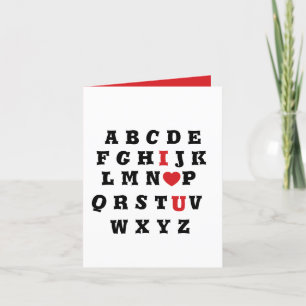 valentines 2026 Alphabet in Liebe Sie Feiertagskarte