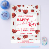 Valentines 3D Red Hearts Party Flyer (Einzeln)