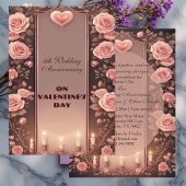 Valentines 5th Wedding Anniversary Burgundy Roses  Einladung