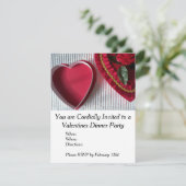 Valentines Abendessen Party Einladung (Stehend Vorderseite)