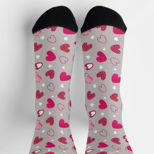Valentine's All Over Heart Print Crew Socks Socken (Oben)
