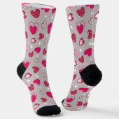 Valentine's All Over Heart Print Crew Socks Socken (Gewinkelt)