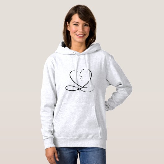 Valentine's Ash Women's Basic Hooded Sweatshirt (Vorne ganz)