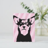 Valentines - Australian Kelpie Silhouette - Yasha Feiertagspostkarte (Stehend Vorderseite)