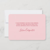 Valentines Baby Dusche danke Karte (Rückseite)