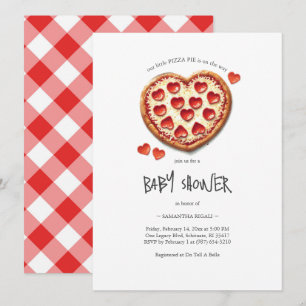 Valentines Baby Dusche Pizza Party Einladung